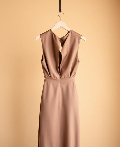 Mira Cowl-Back Satin Dress