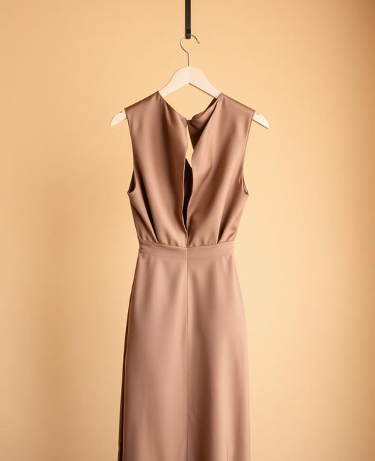 Mira Cowl-Back Satin Dress